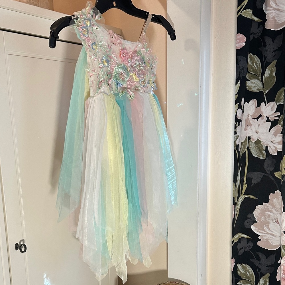 Source Unknown Pastel Floral Dance Costume